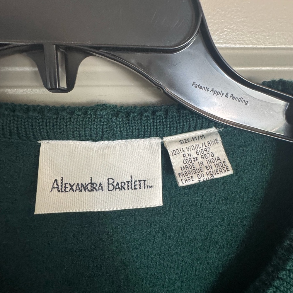Alexandra Bartlett Green And Gold Cardigan Sweater View 3